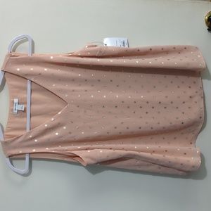 Pink top with gold polka dots